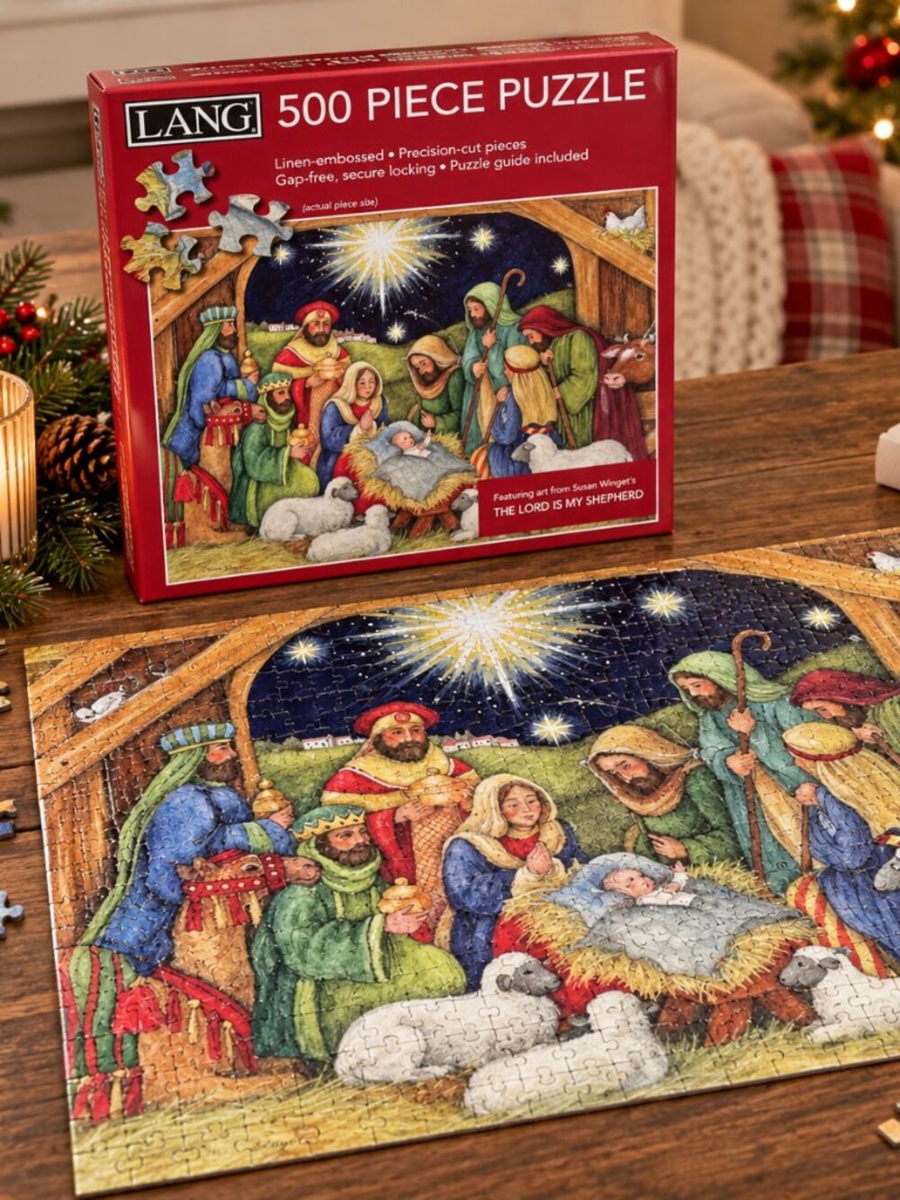 Lang 500-piece jigsaw puzzle featuring a Nativity scene-NWT